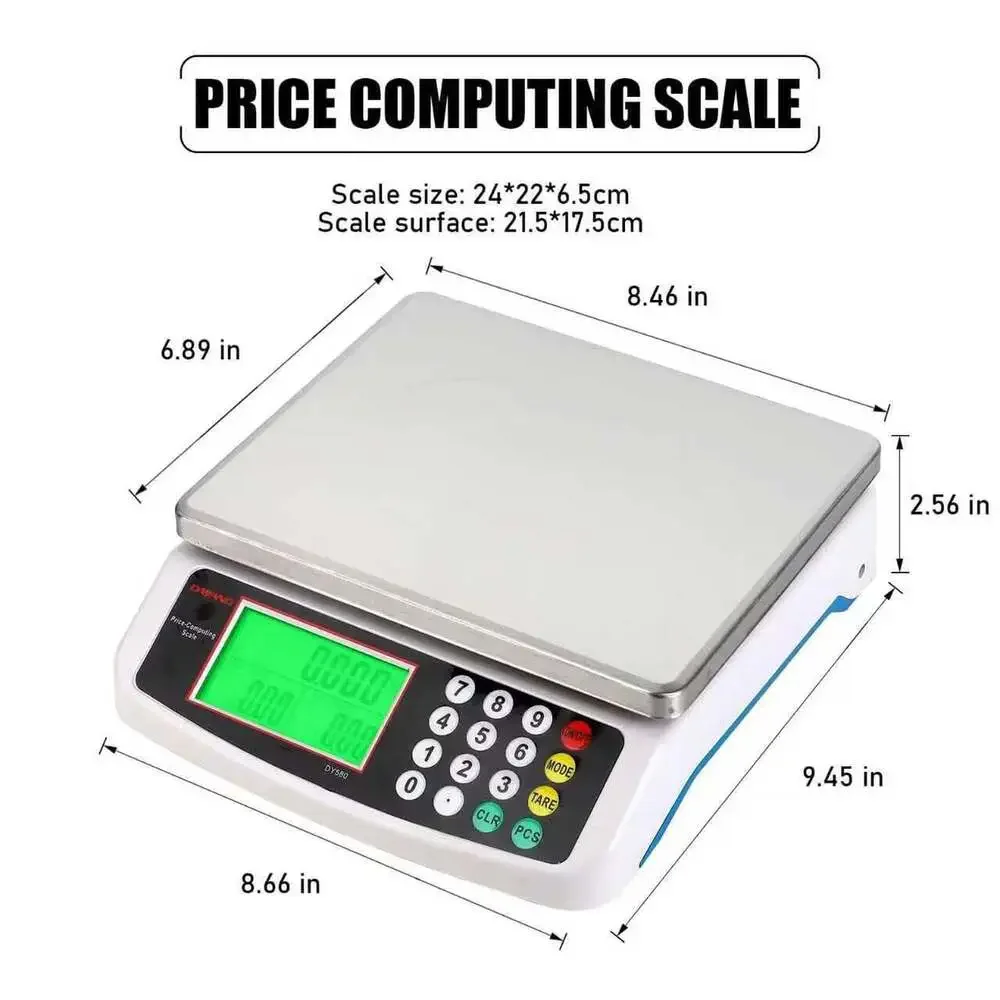Digital Kitchen Scale 30Kg Stainless Steel Food Scale with LCD Display and Price